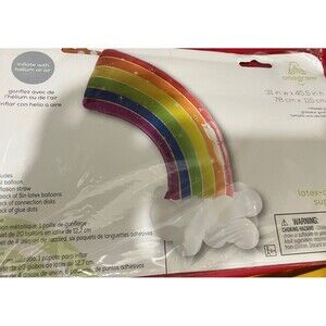 Rainbow Half With Cloud Anagram 45.5" Foil Balloon Party Birthday Decor